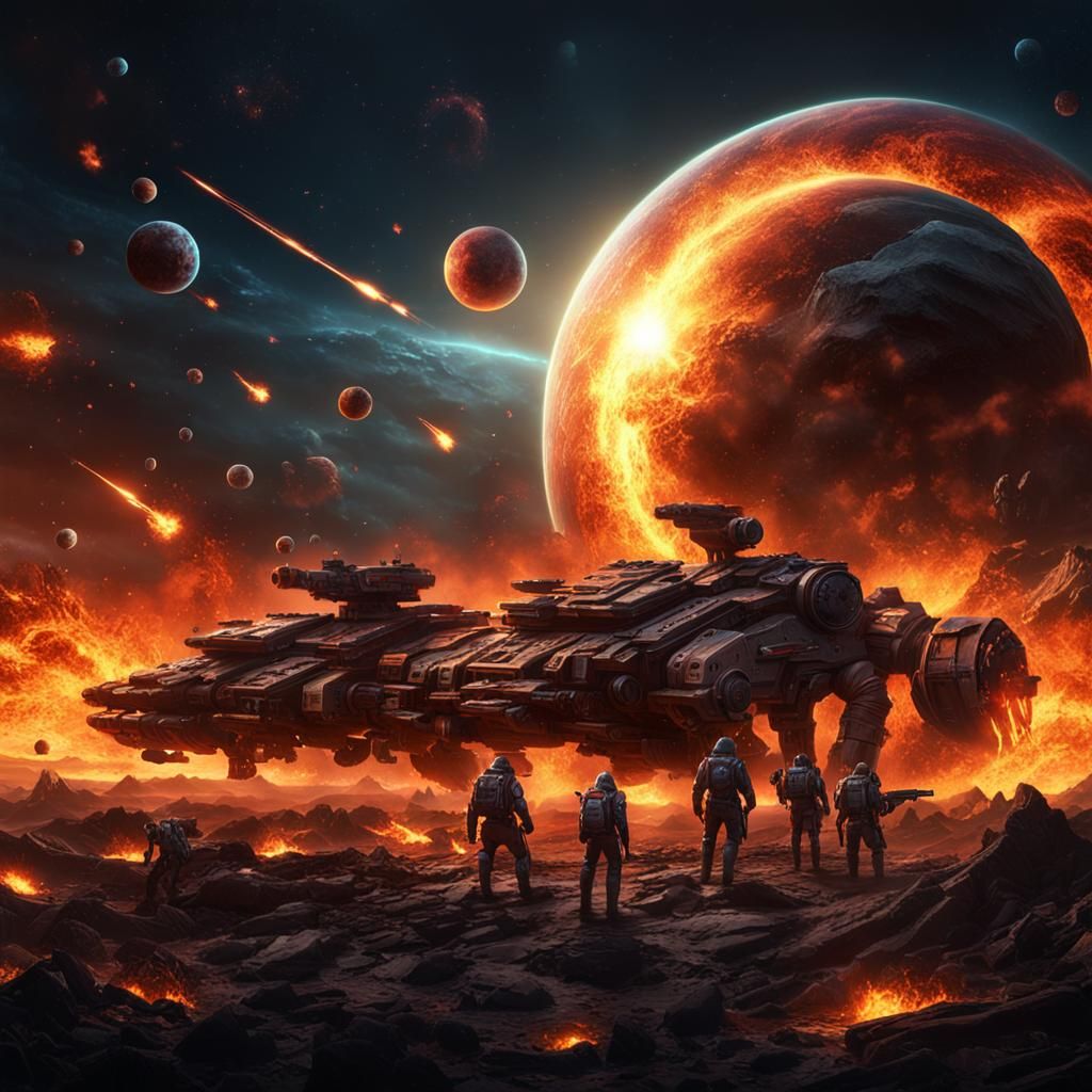 Humanity's Last Stand Against Darkness in Fantasy Art