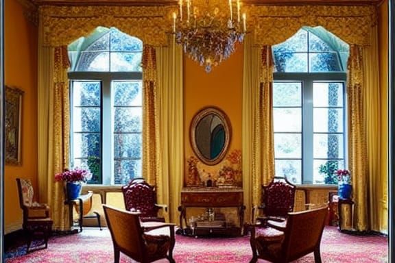 Regal Palace Living Room Fit for a Queen