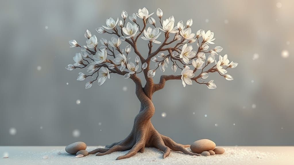 Stylized Tree in Ethereal Landscape