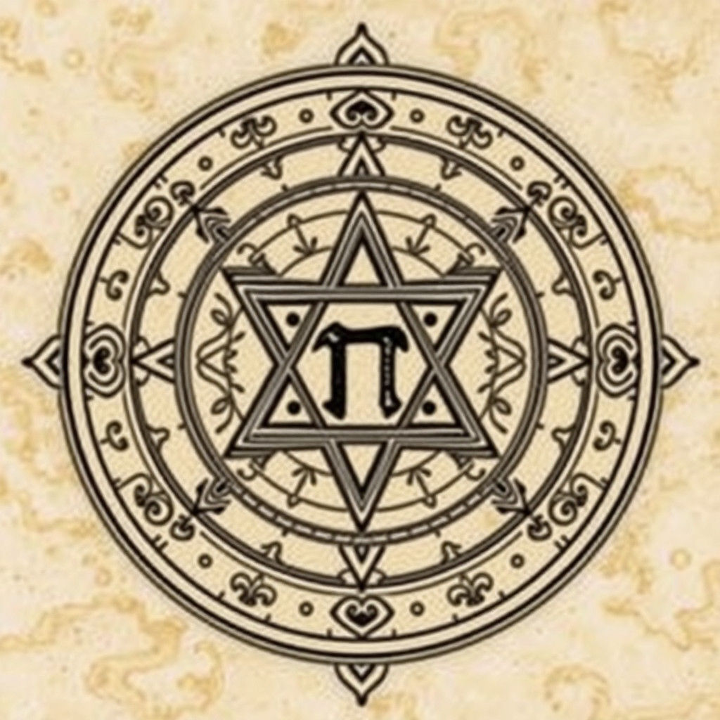 Mystical Seal of Solomon with Proto-Hebrew Script