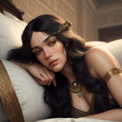 Caribbean Woman Sleeping: Hyperrealistic Neoclassical Portra...