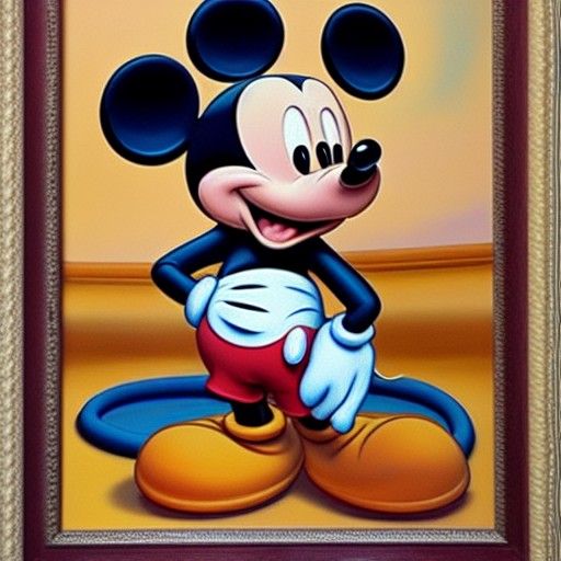 Mickey Mouse in Oil Painting Style