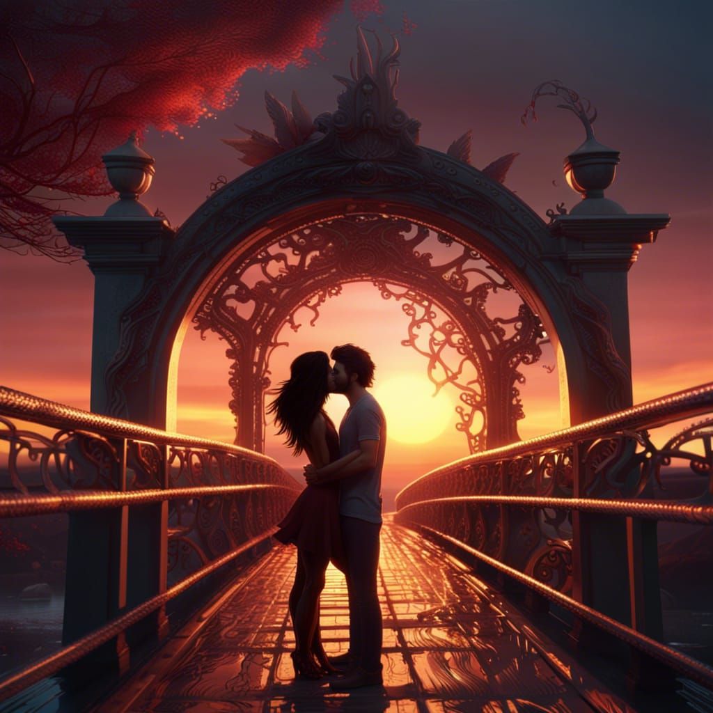 Sunset Kiss: Detailed Matte Painting in HD