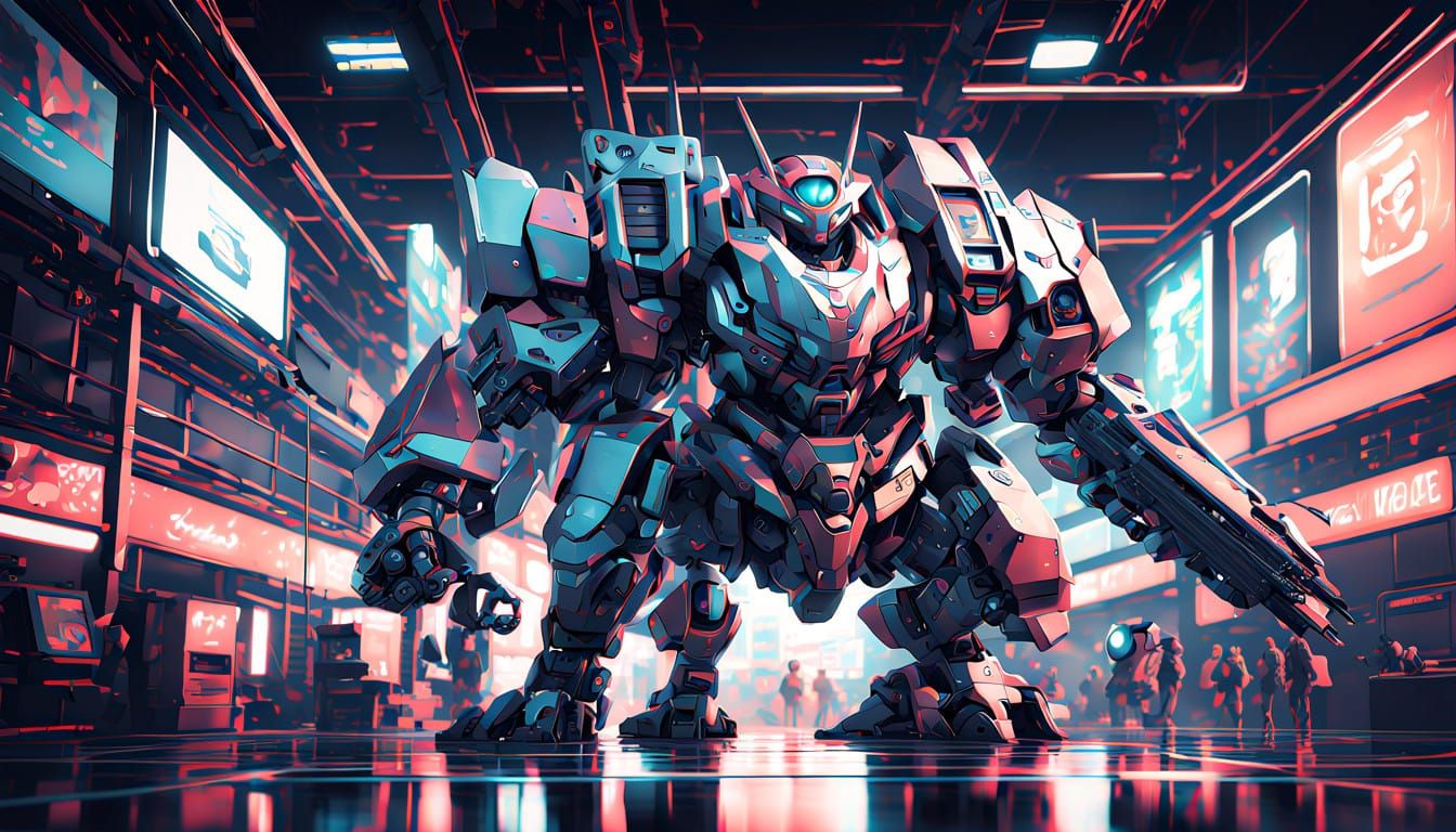 Stunning Anime-Inspired Mech with Polished Metal Textures