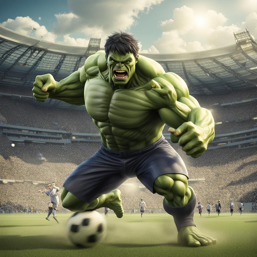 Hulk and Batman Play Soccer: A Joyful Scene