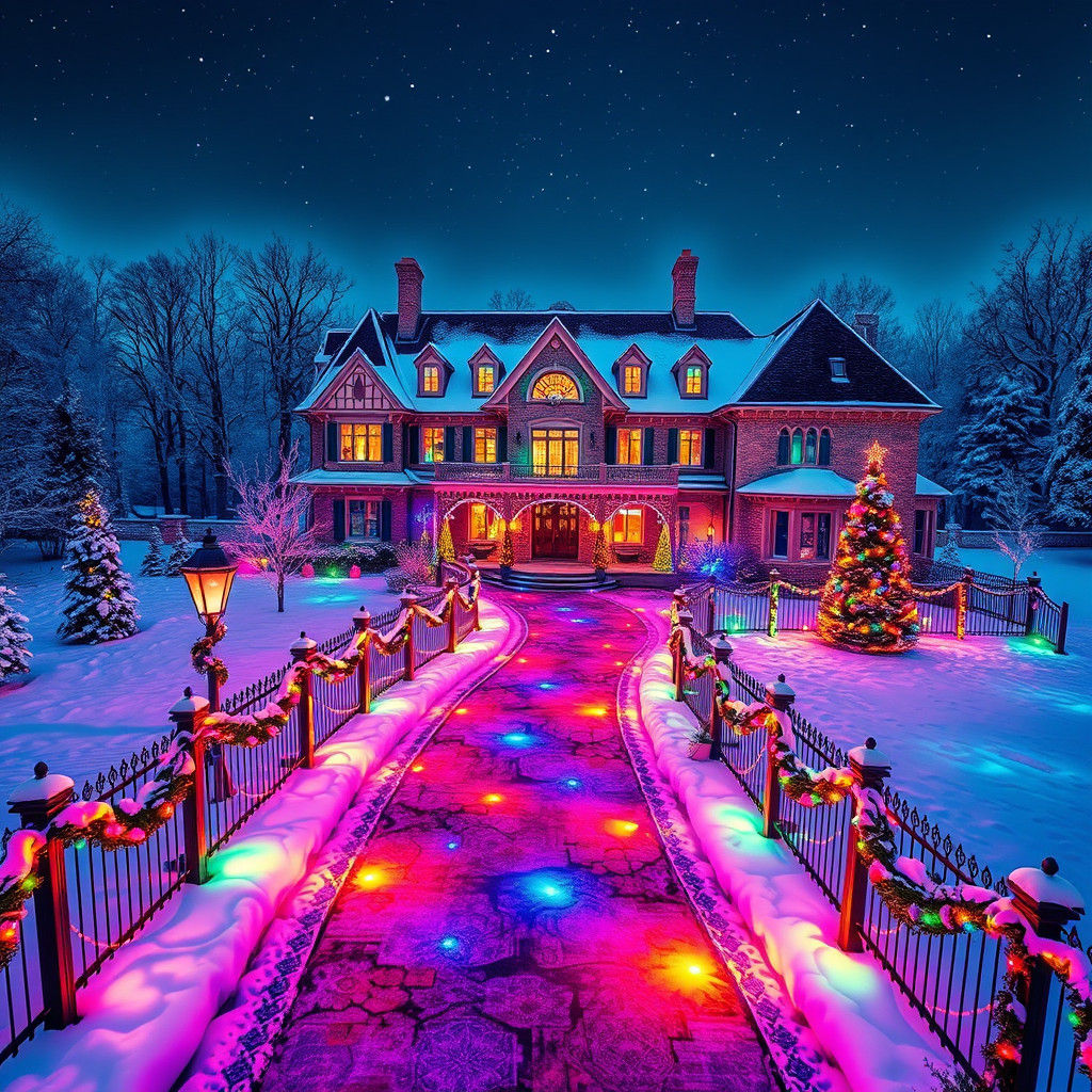 Winter Wonderland Estate in Vibrant Holiday Colors