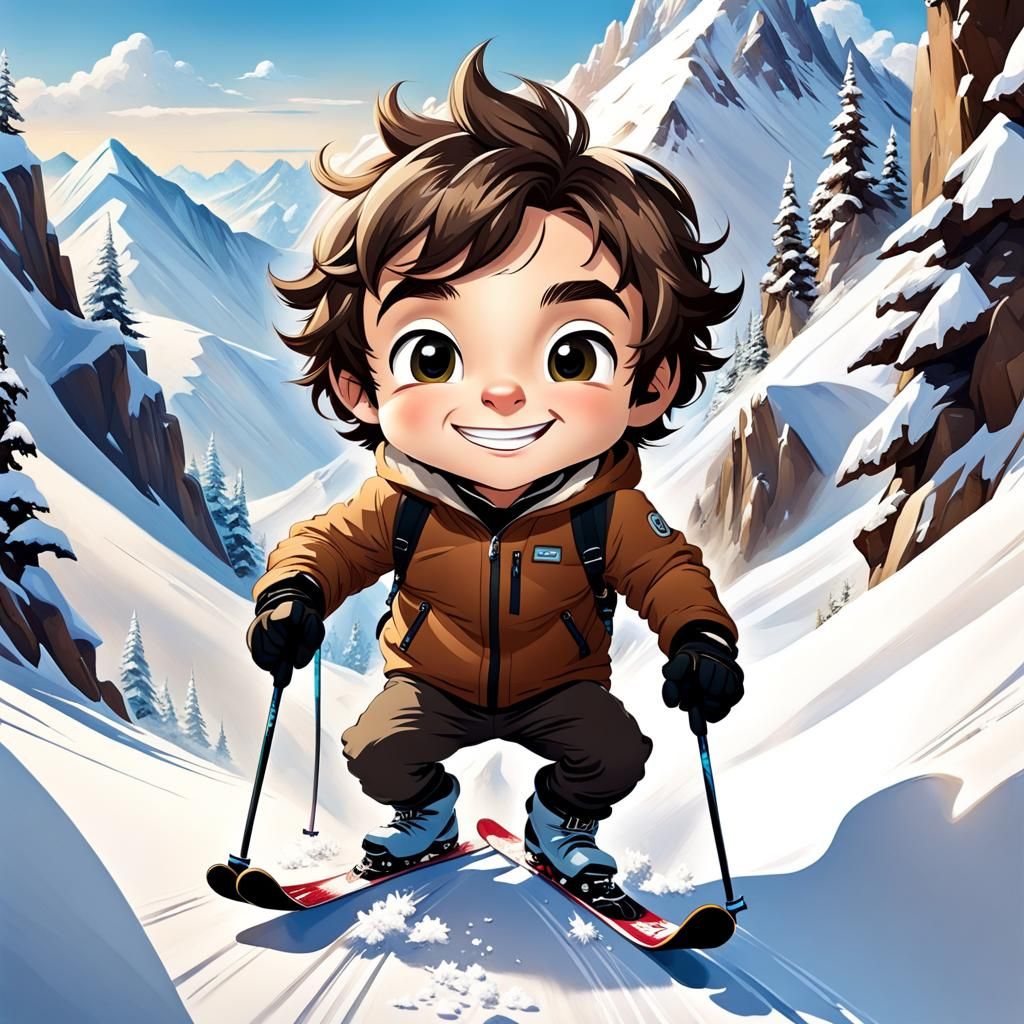 Chibi Jack Black Skiing Adventure