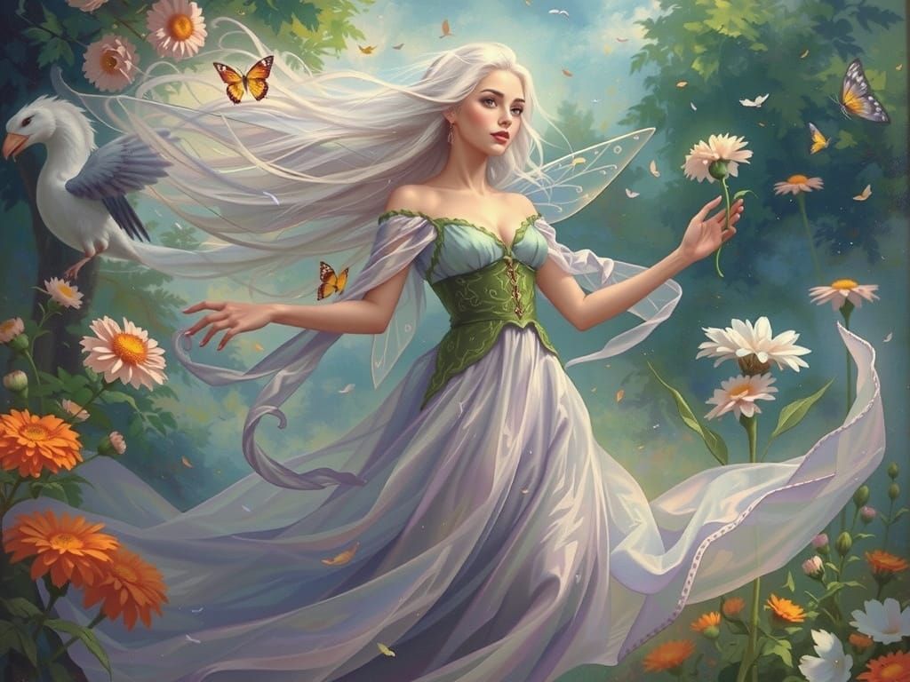Gossamer Fairy in Whimsical Garden