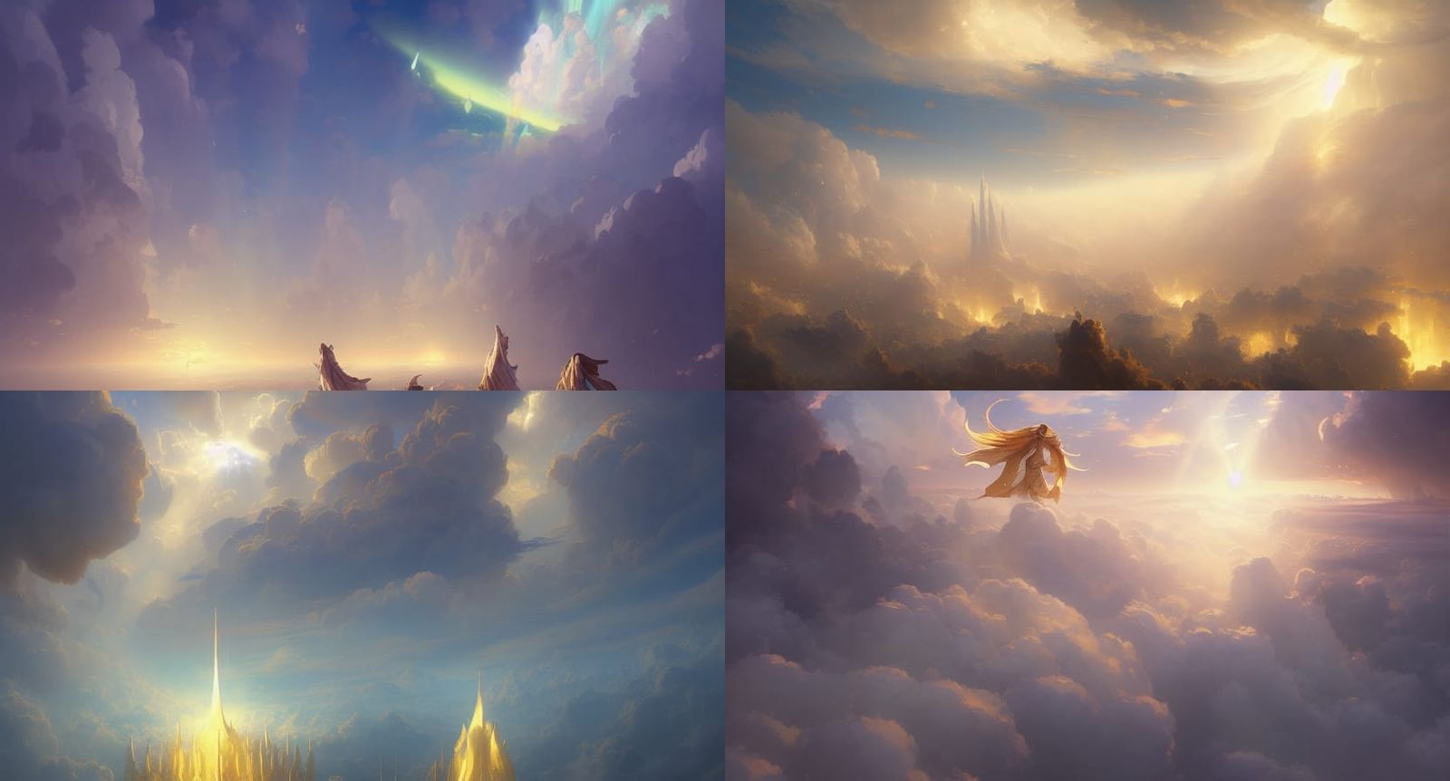 Souls Ascending to Heaven in Radiant Light