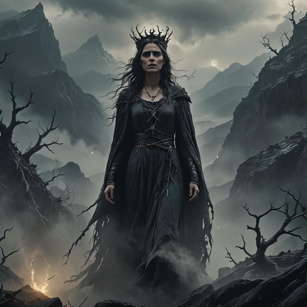 Queen of Banshees: Eerie Gothic Film Still