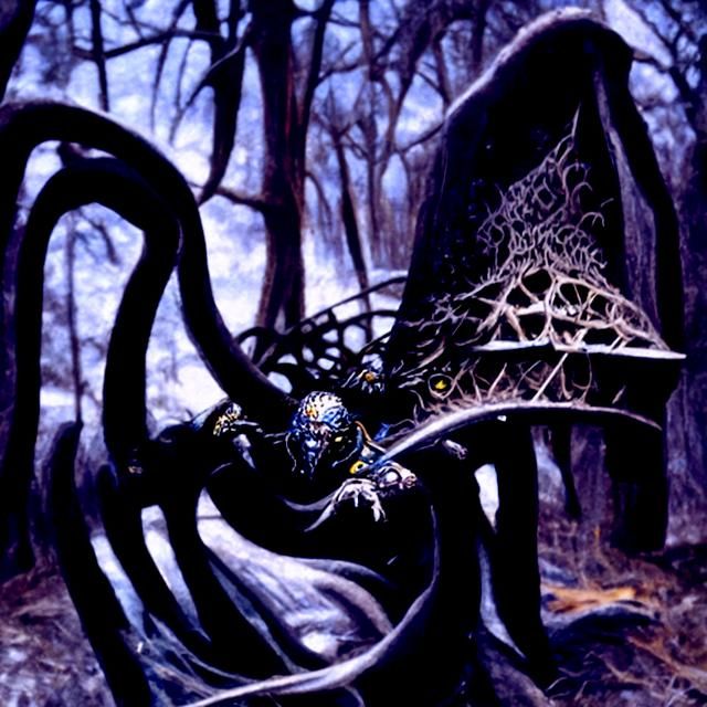 Dark Fantasy Landscape in Metal Album Art Style