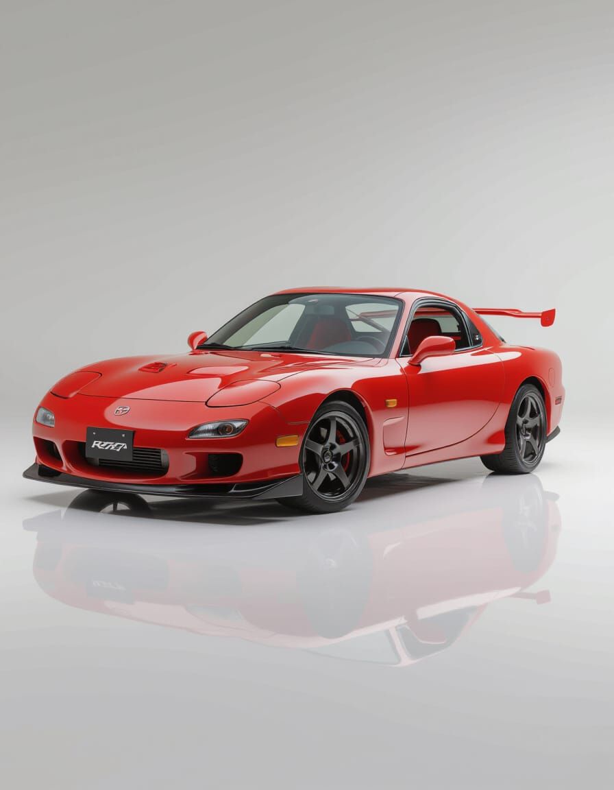 Vibrant Red Mazda RX-7 FD Automotive Photography