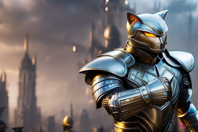 Armored Cat: Hyperdetailed Fantasy Fighter