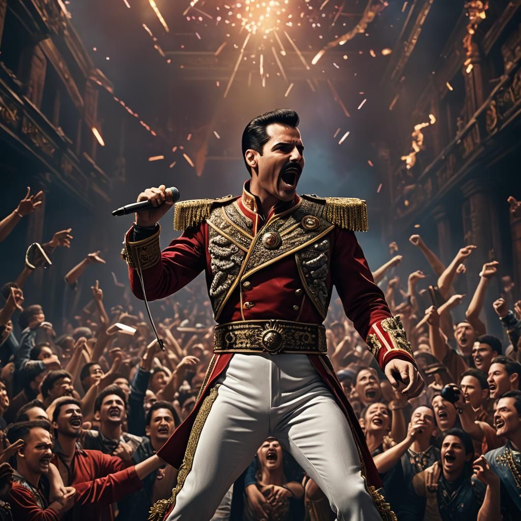 Freddy Mercury Singing: Detailed Matte Painting