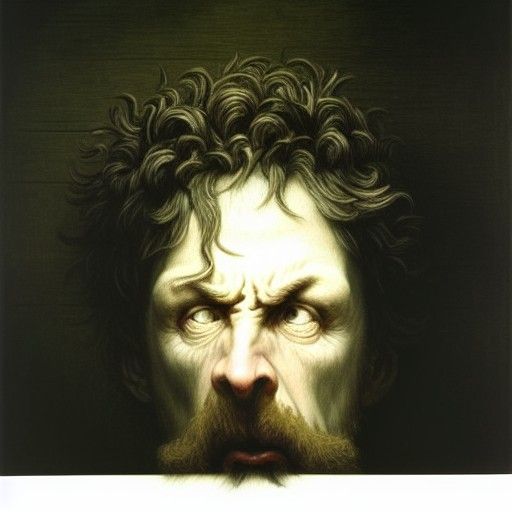 Enraged Psychopath in Hyperdetailed Style