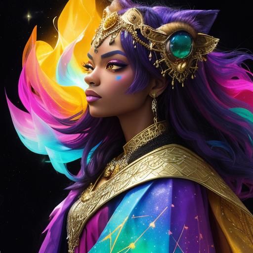 Fantasy Graffiti: Woman Battles Hyena in Street Art Style