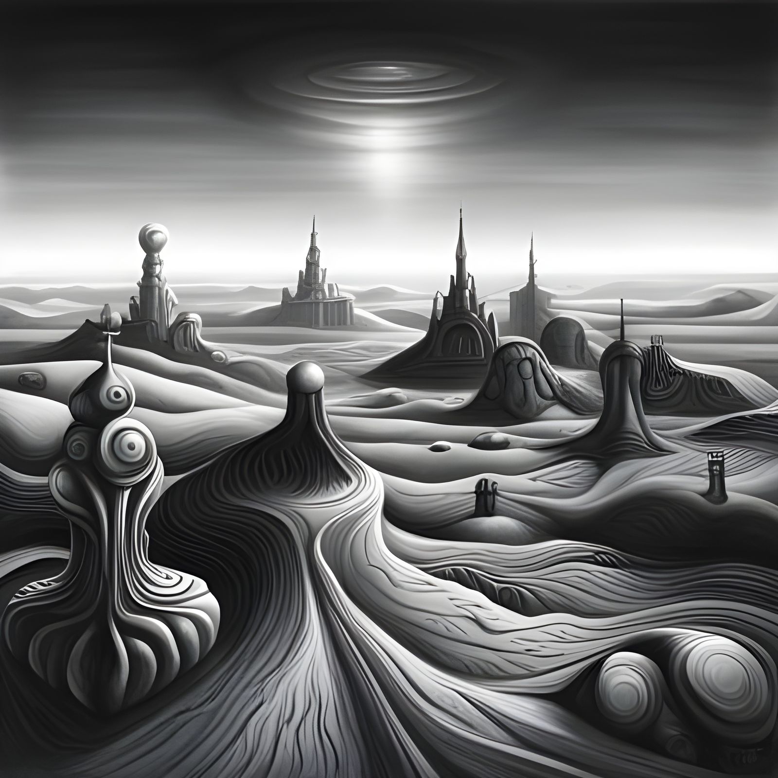 H. R. Giger-Inspired Alien Worldscapes