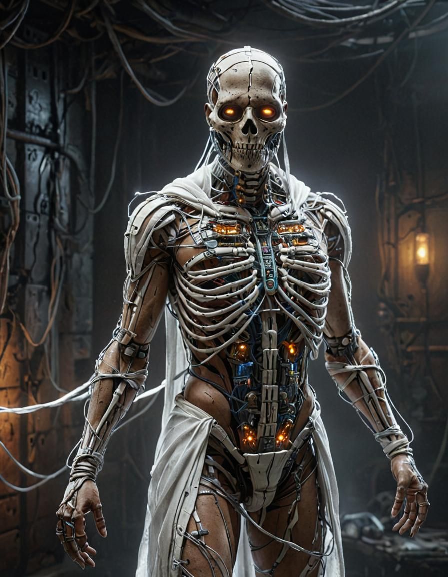 Biopunk Mummy with Mystical Glow