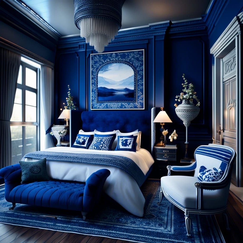 Serene King Size Bedroom with Fireplace