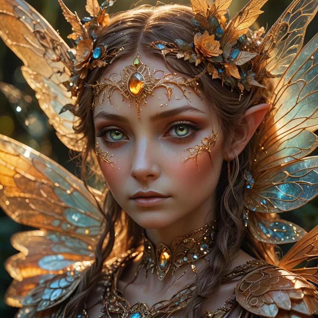 Glowing Fairy Portrait in Hyperrealistic Fantasy Style