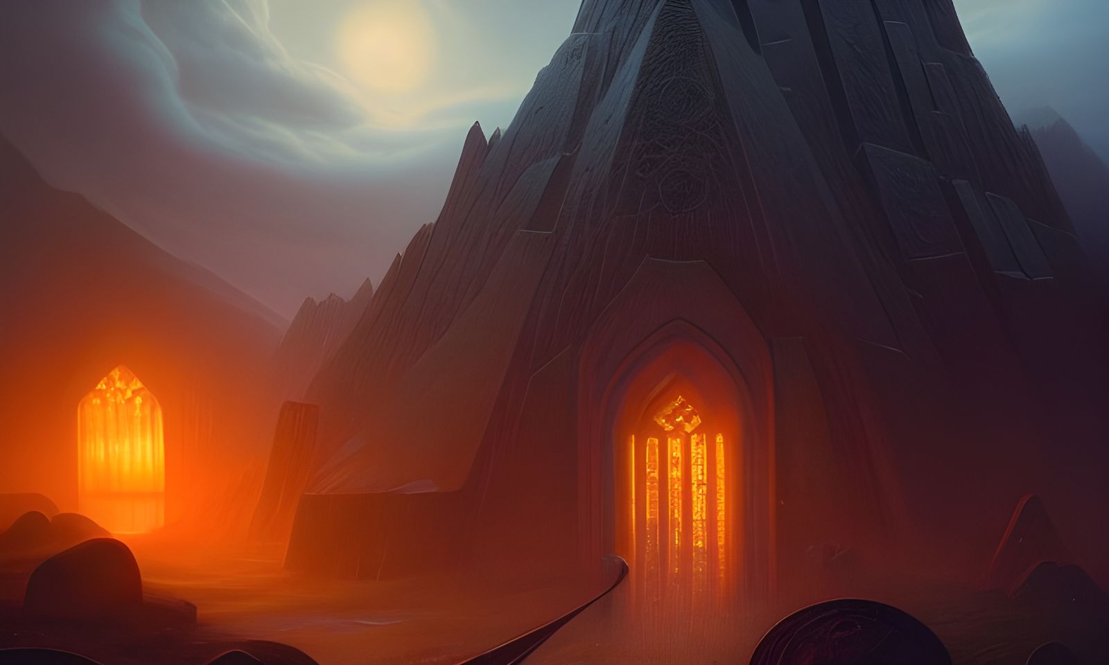 Magical Runestone Hailstorm: A Digital Fantasy Illustration