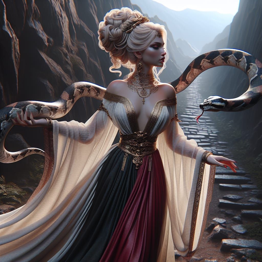 Georgian Goddess Tamar Rides a Giant Snake through Ancient M...