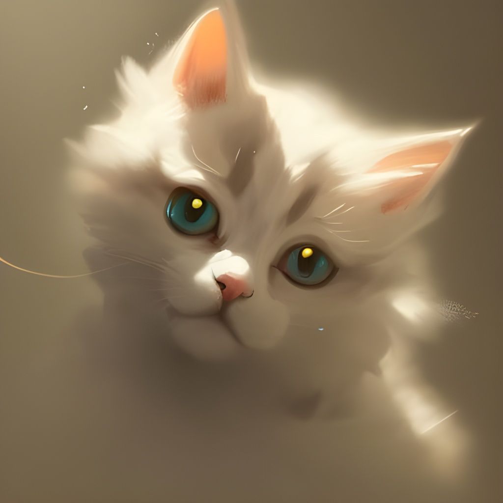 Cute Fluffy Cat in Hyperdetailed Digital Art