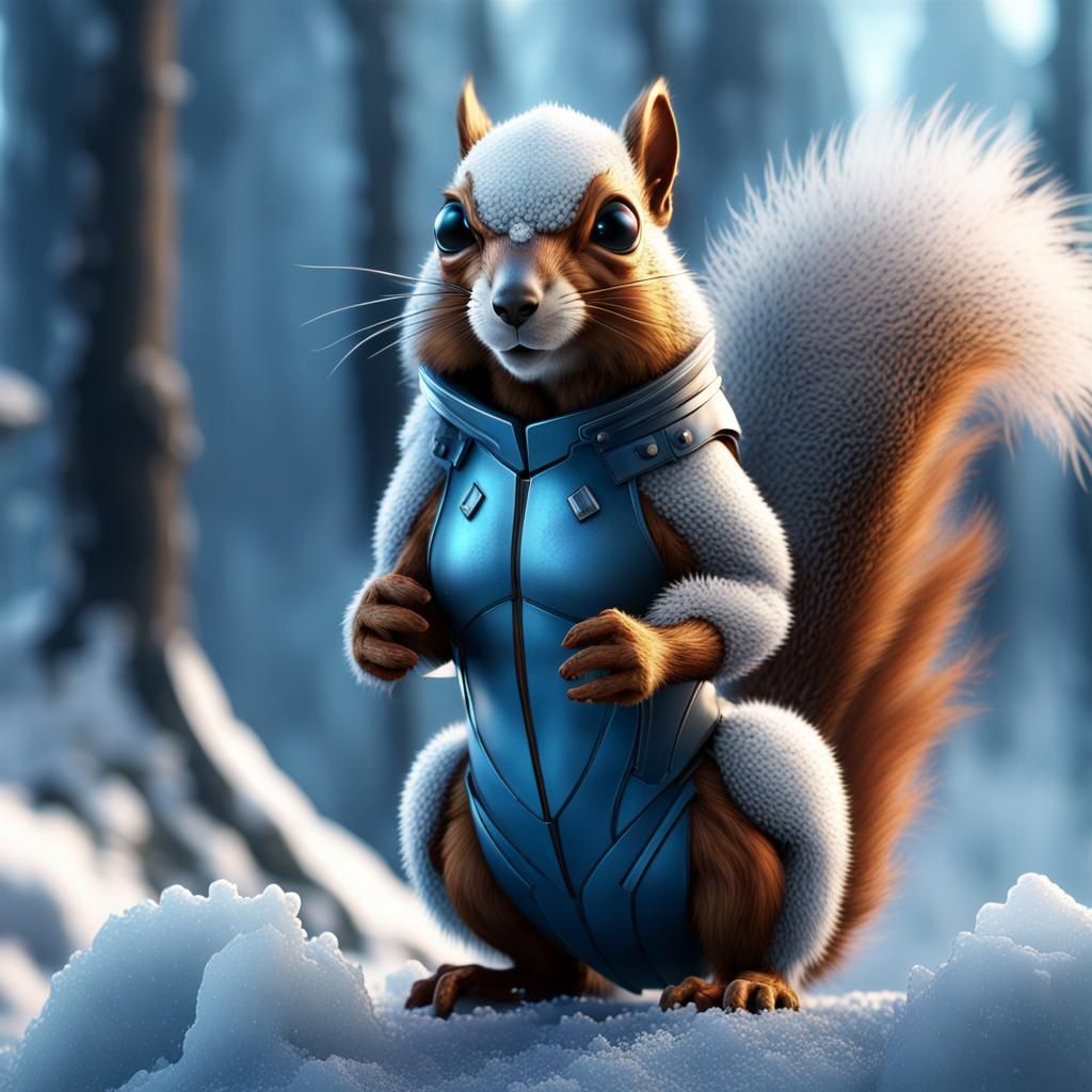 Iceman Squirrel Concept Art in 8k