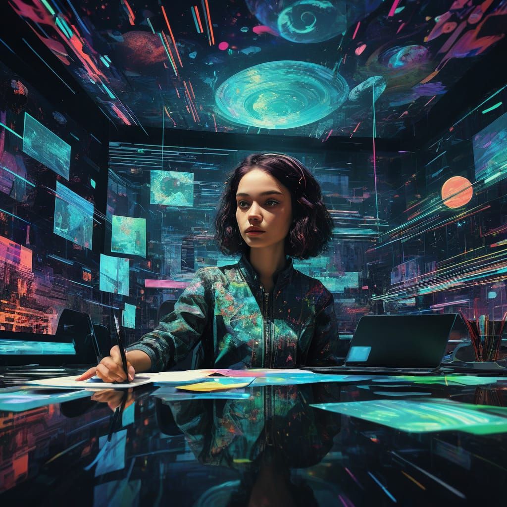 Surreal Glitch Art: Meeting Amidst Reality Distortion