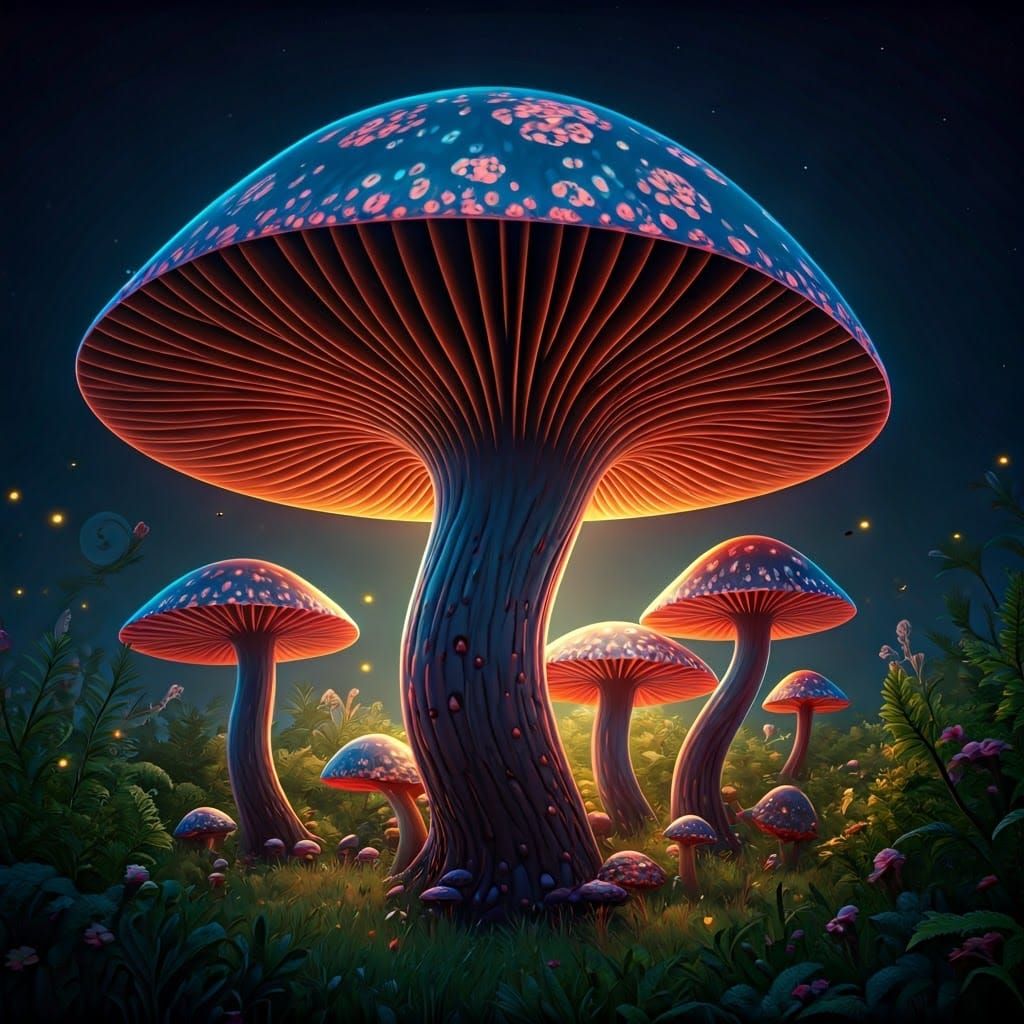 Luminous Mushroom Forest Concept Art