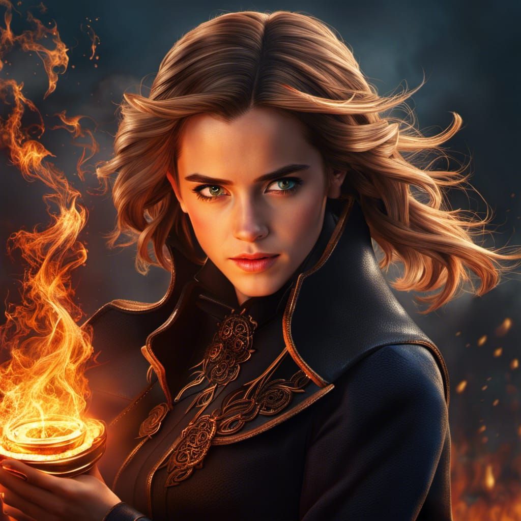 Emma Watson as Fire Witch in Anime Style