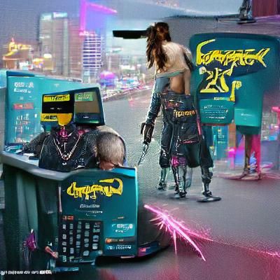 Cyberpunk Cityscape with Neon Lights