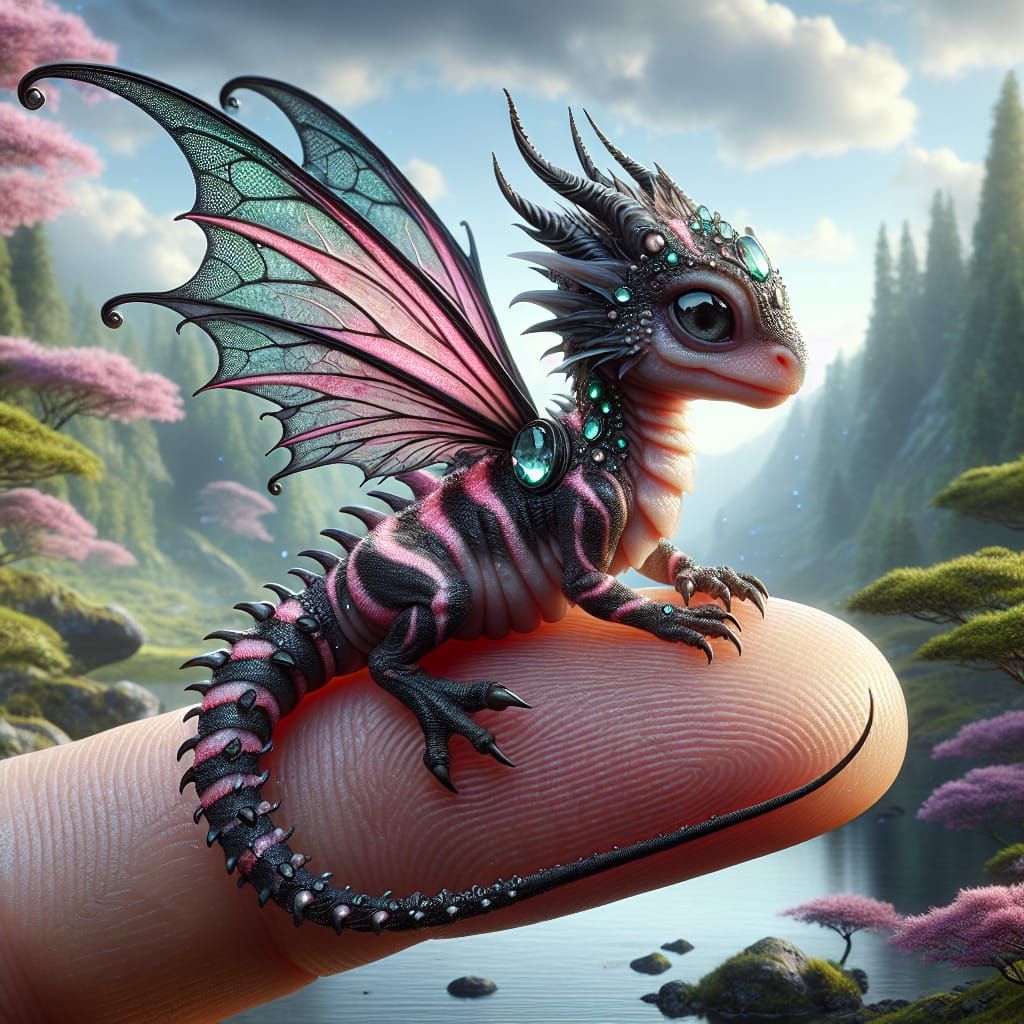Ultra-Photorealistic Dragon Fairy Macro Art in Matte Paintin...