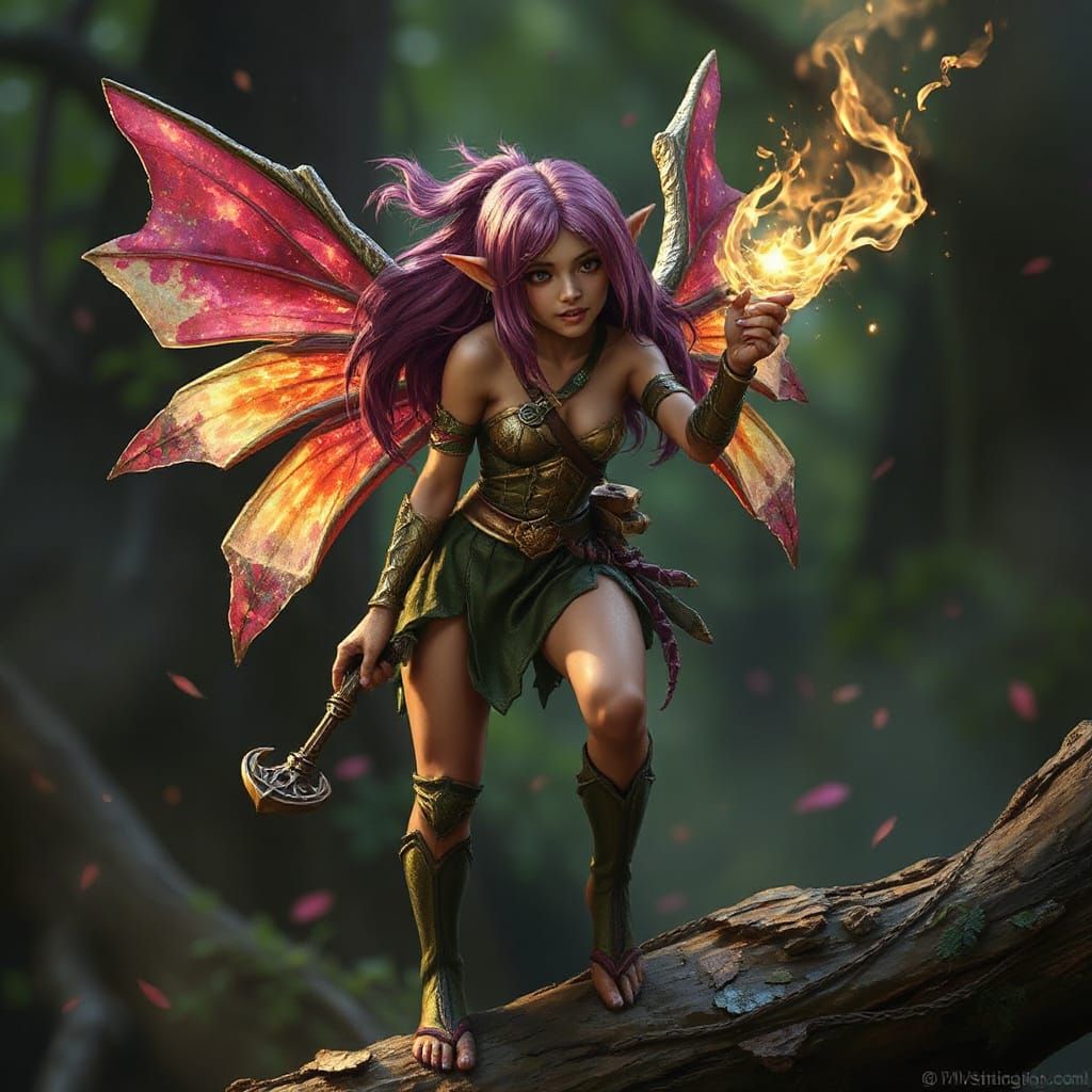 Magical Tiefling Fairy in Fantasy Art Style