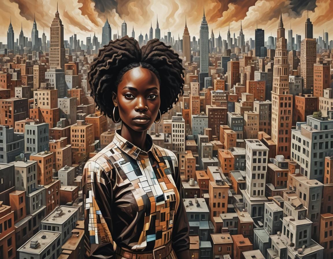 Surreal Abstract Cityscape Fantasy in Whimsical Style