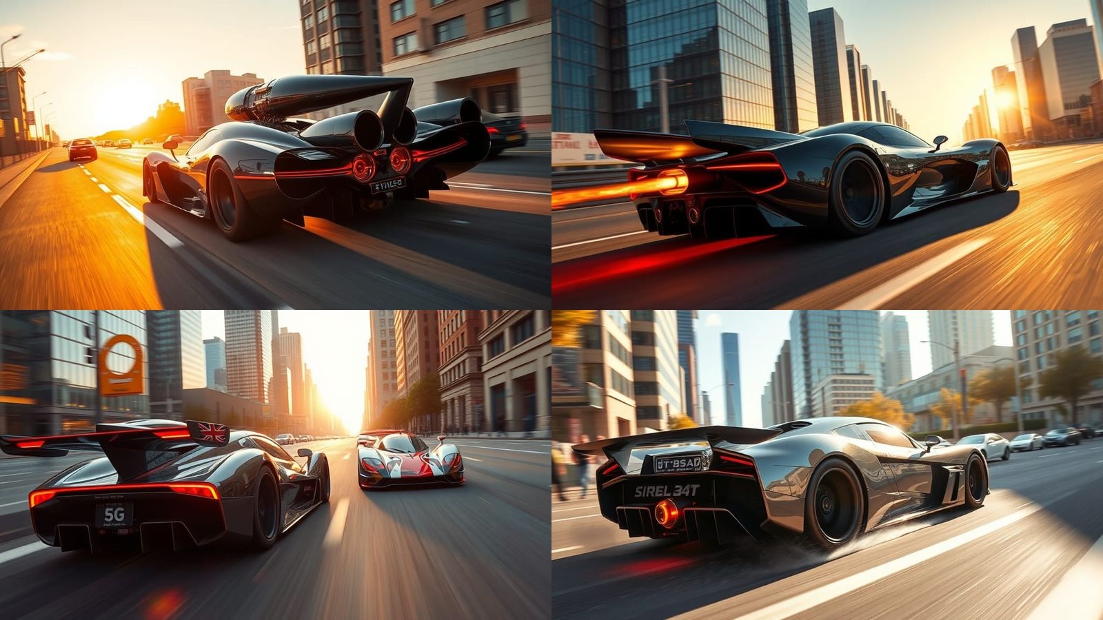 Supercar Races ThrustSSC with Jet Engine, Photorealistic