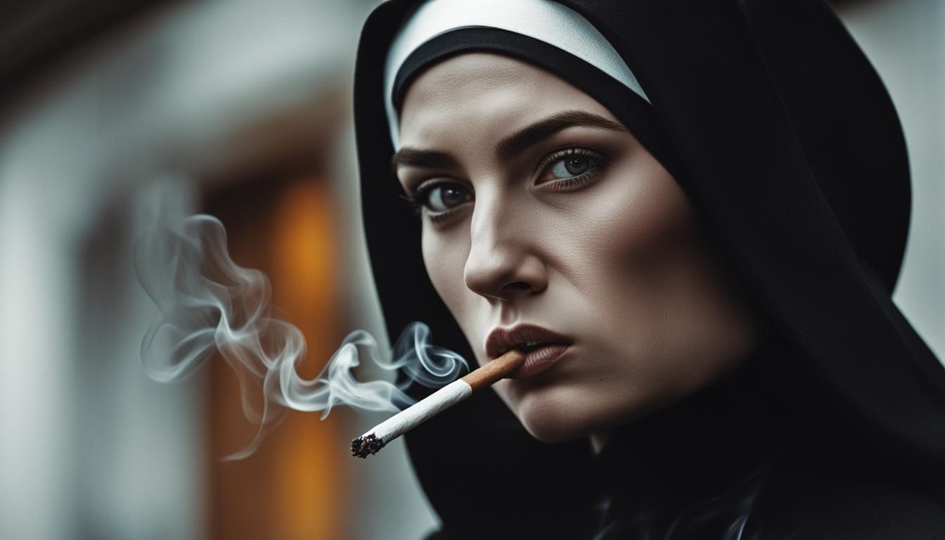 Arrogant Nun Smoking: A Badass Photography Portrait