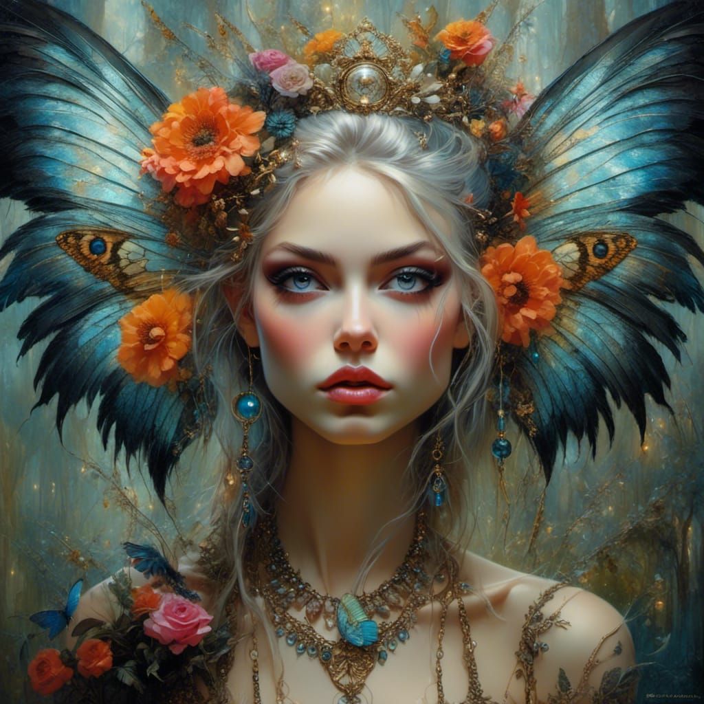 Punk Pixie in Enchanted Forest: Double Exposure