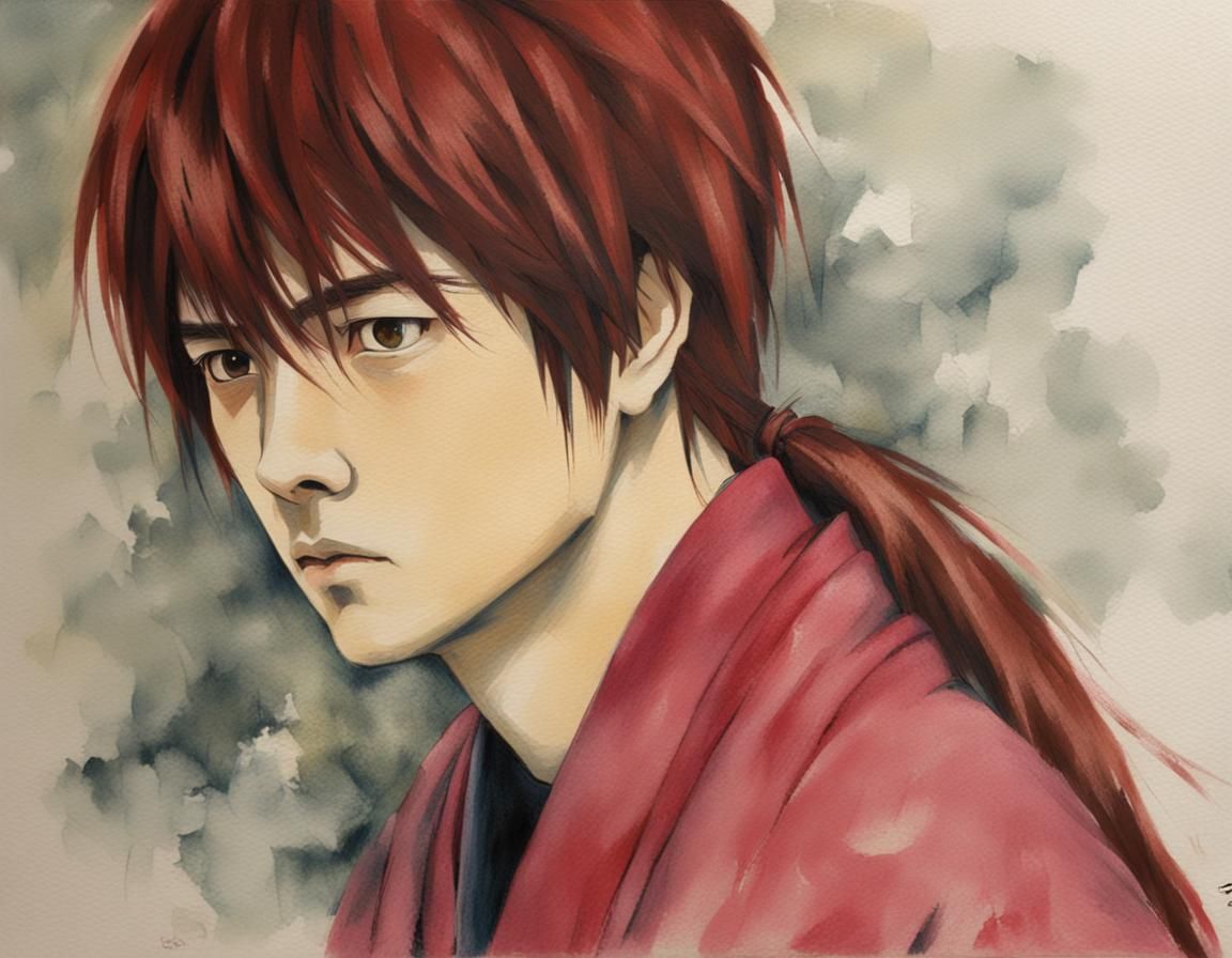 Himura Kenshin Oil Painting Portrait