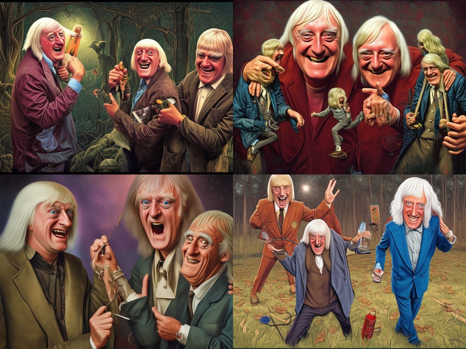 Horrific Pagan Dance in Comic Book Art Style