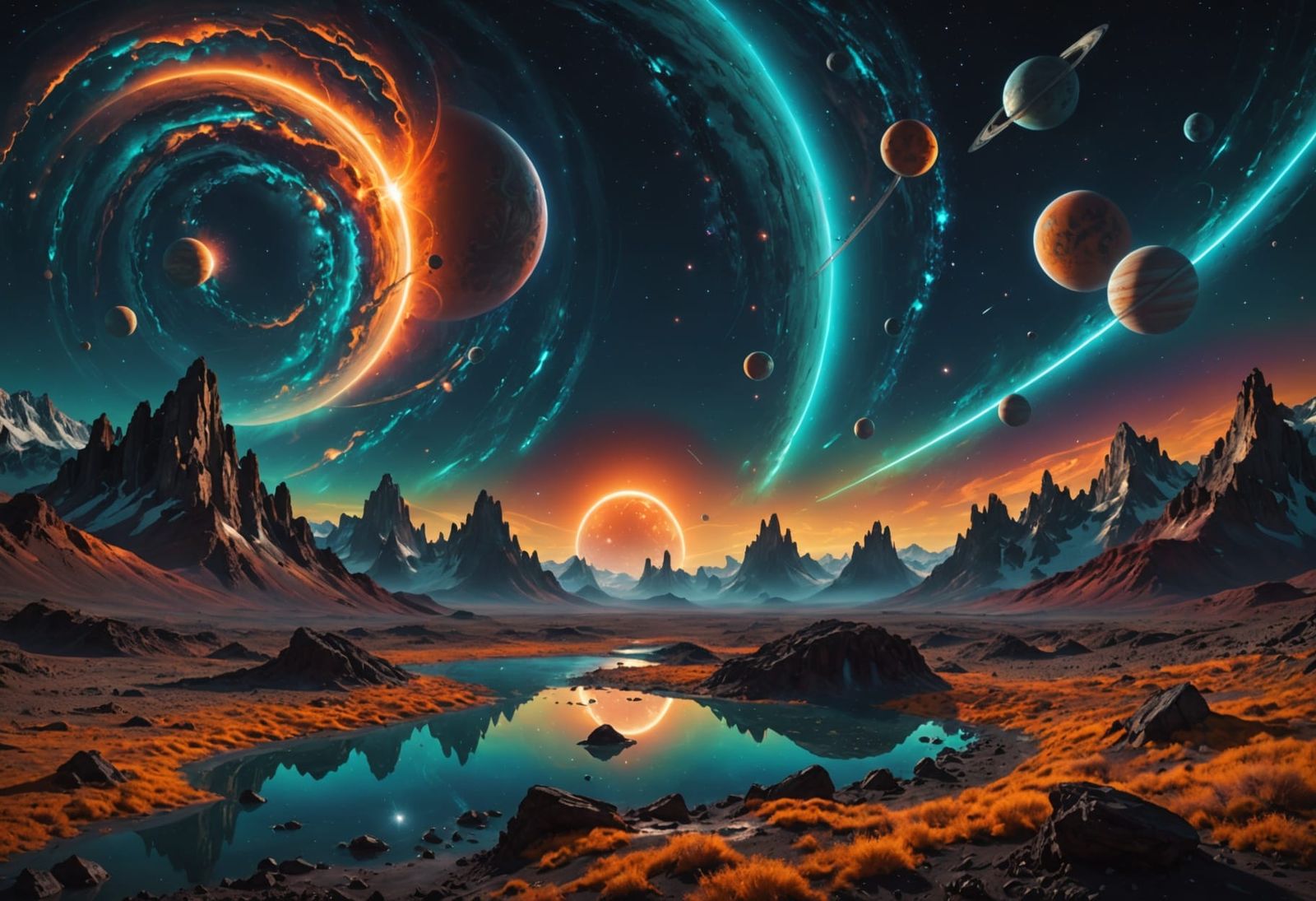 Cosmic Dreamscape in Vibrant Colors