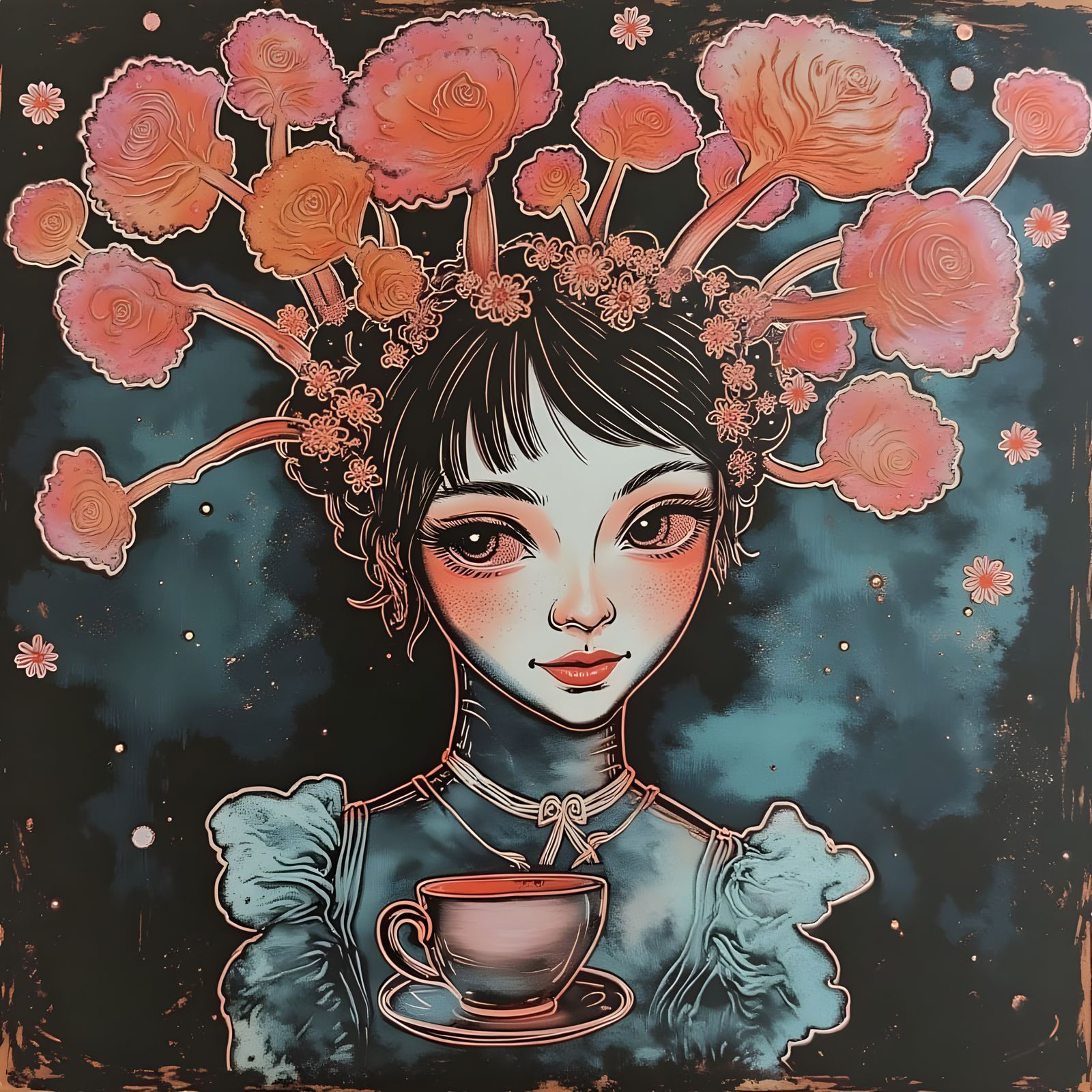 Psychedelic Alice in Wonderland Portrait