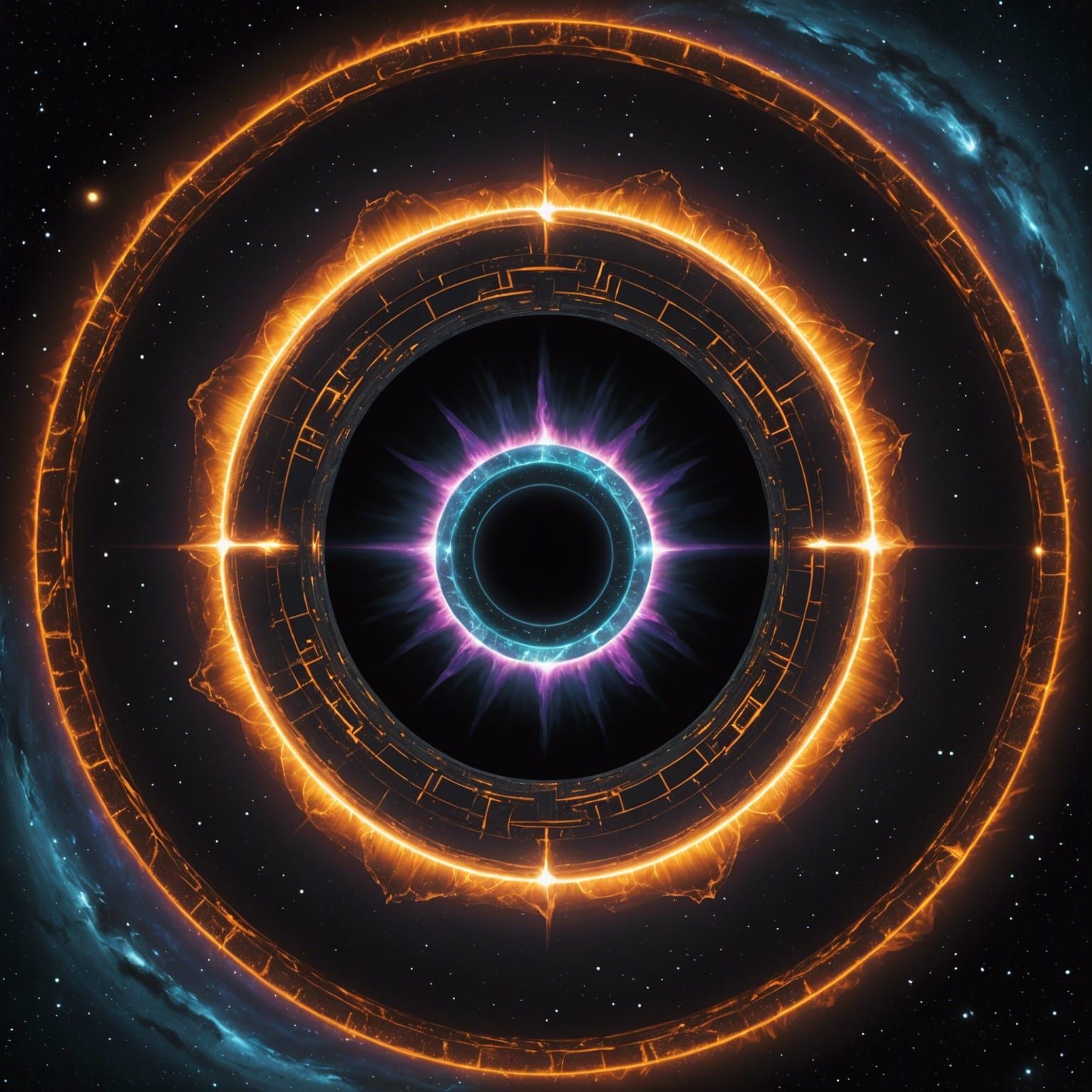 Radiant Plasma Core and Stargate in Black Hole