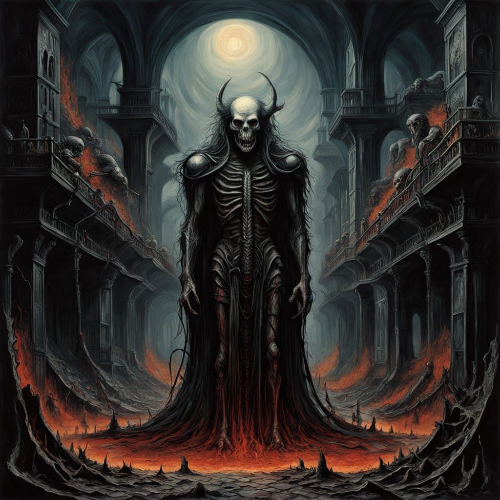 Hellish Office Landscape Inspired by Dante's Inferno