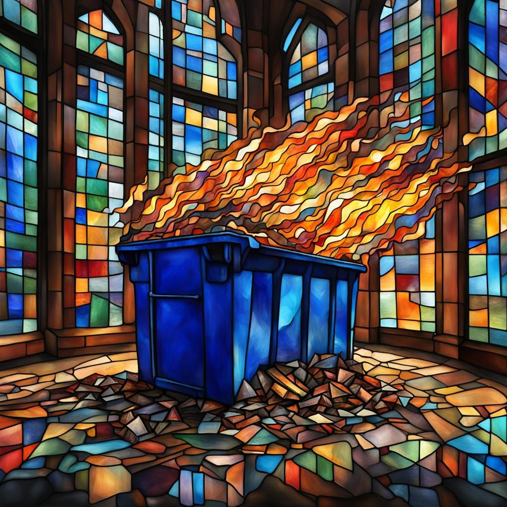 Stained Glass Art: A Dumpster Fire