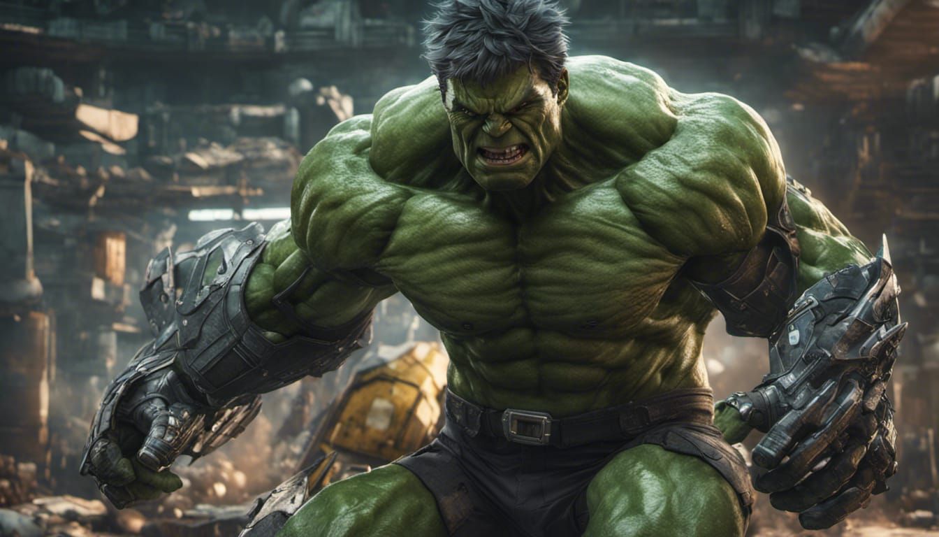 Hulk with Wolverine Armor: Hyperdetailed CGI Render