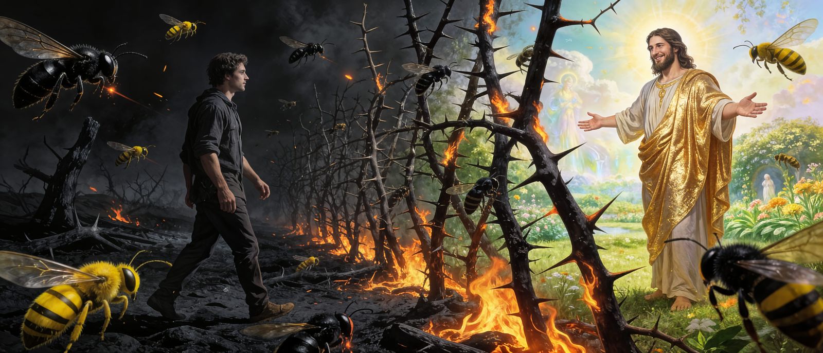 Man Survives Fiery Trial to Reach Heavenly Paradise