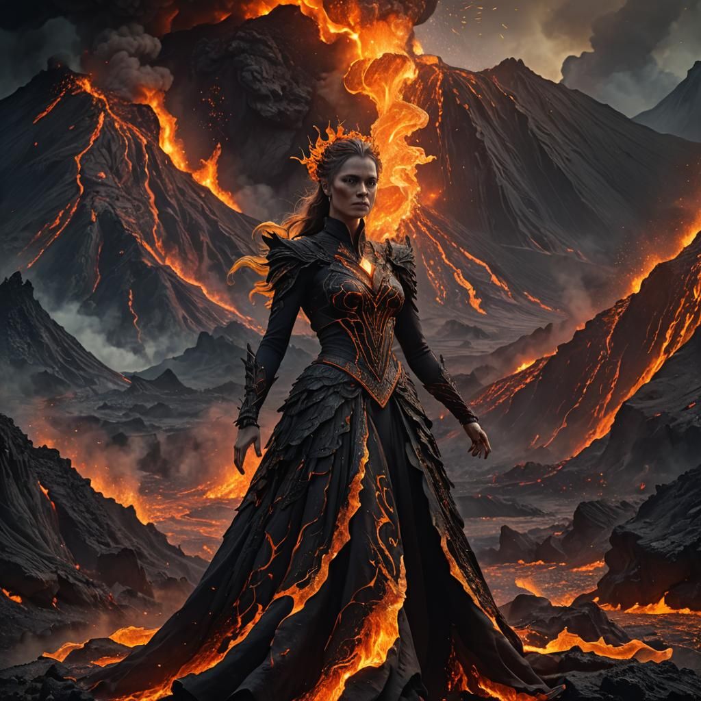 Volcanic Fire Witch Casting Magic
