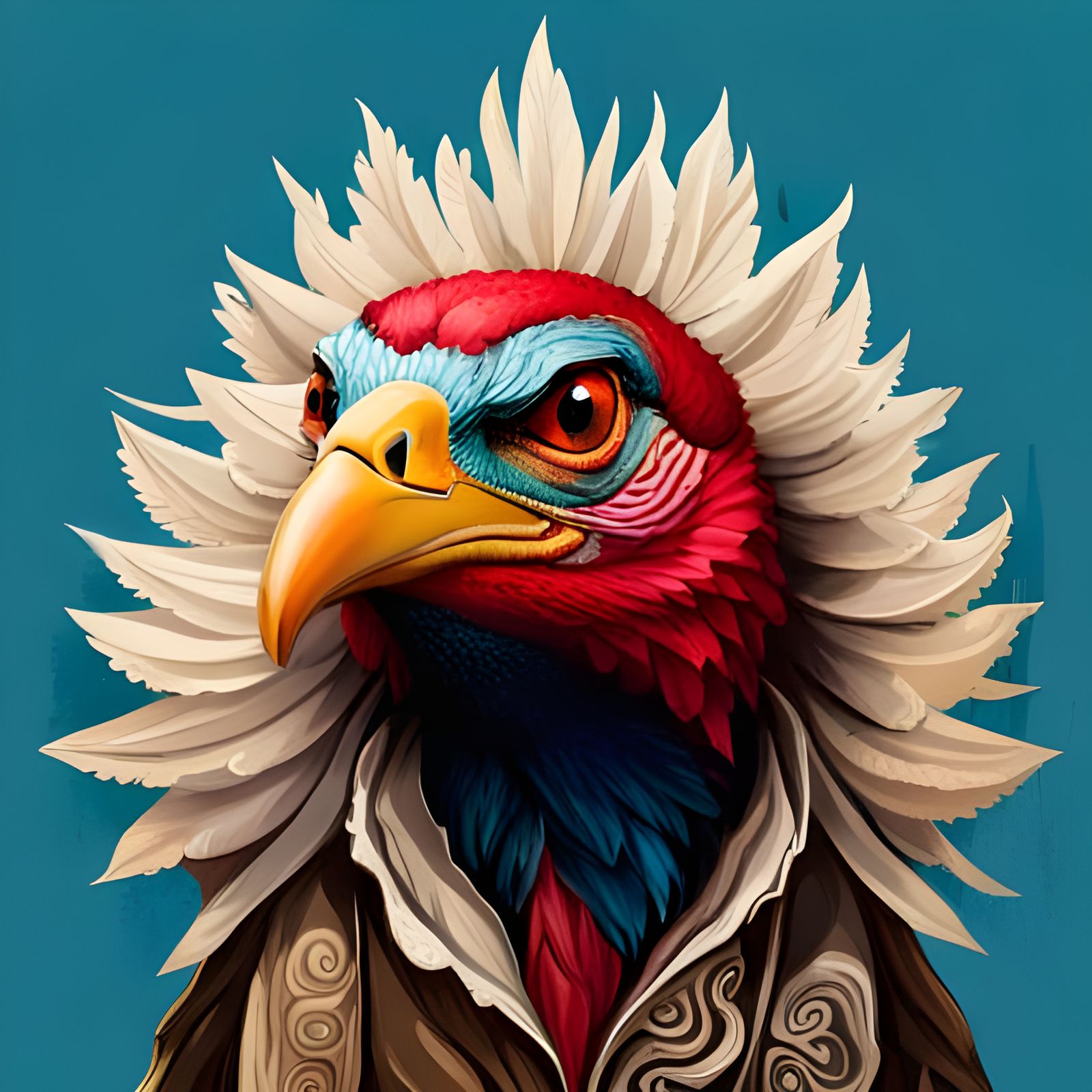 Adorable Turkey in Turtle Shell Portrait