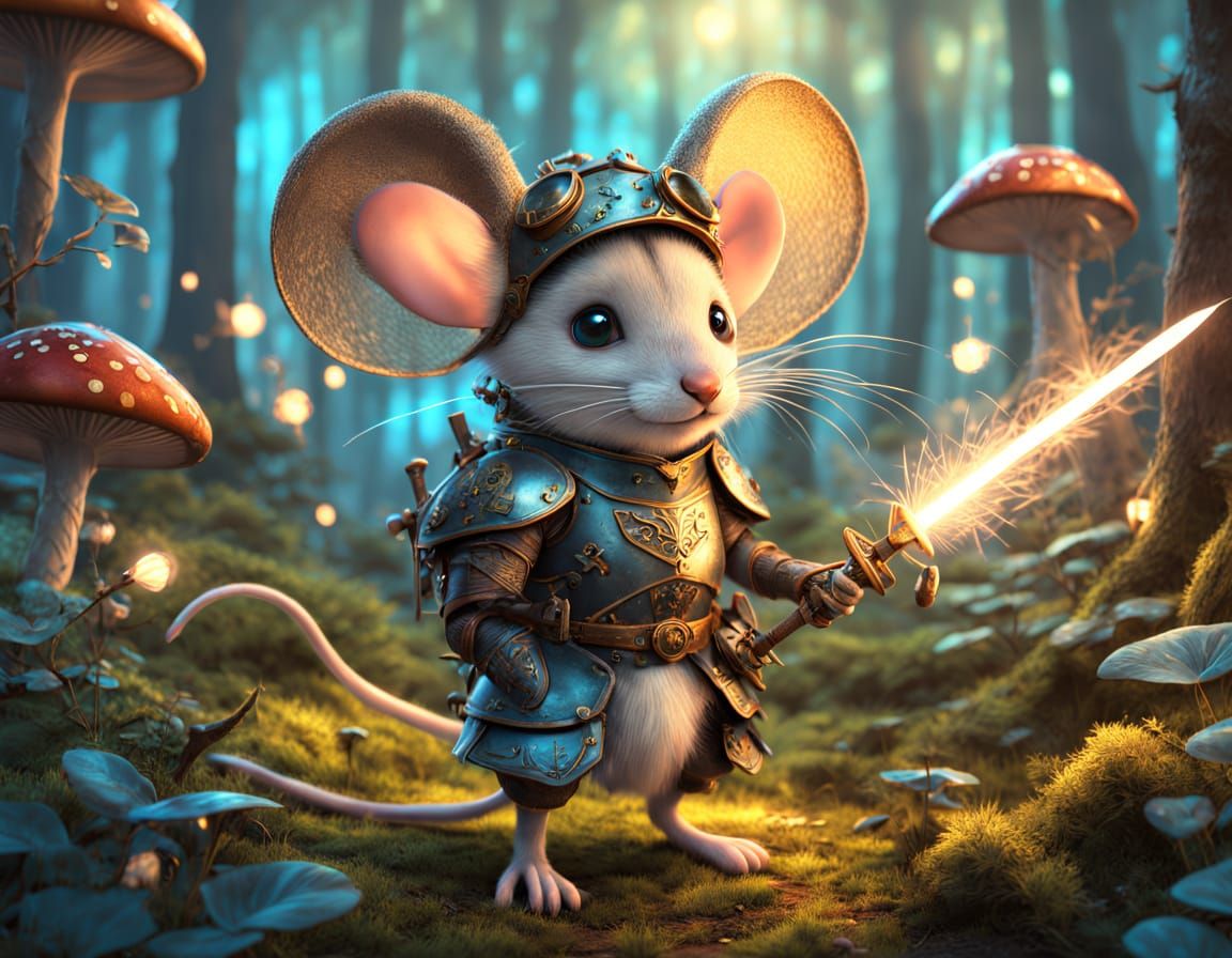 Steampunk Mouse Knight Embarks on Whimsical Quest
